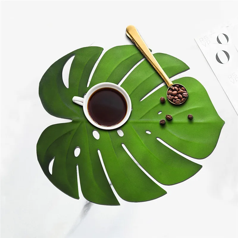 Современная индивидуальная имитация растений в форме листа столовая Посуда коврик стол с домашним декором украшение стол коврик чаша коврик