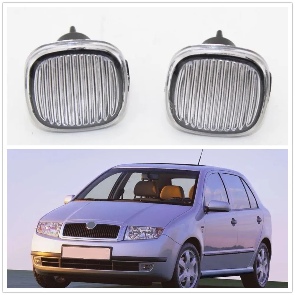 

2pcs For Skoda Fabia MK1 1999 2000 2001 2002 2003 2004 Car-Styling Side Marker Turn Signal Light Lamp Indicator Repeater