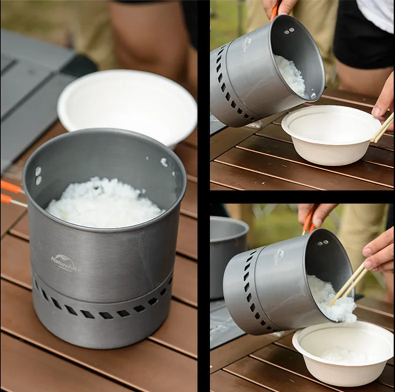 Pote e Pan Acampamento ao ar Naturehike Pessoa Antiaderente Piquenique Livre Dobrável Panelas Nh15t216-g 2-3 12 Cheap Louça para ar livre