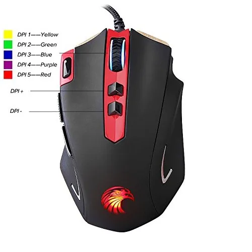 Professional Wired Gaming Mouse 8 Buttons 4000 DPI Optical Game Mice With Colorful LED Backlit For 