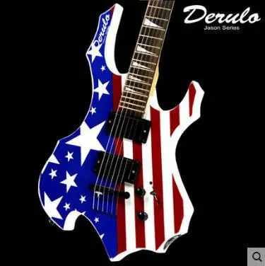 

Top quality 2015 New Flame shaped electric guitar The American flag DPFS-AF