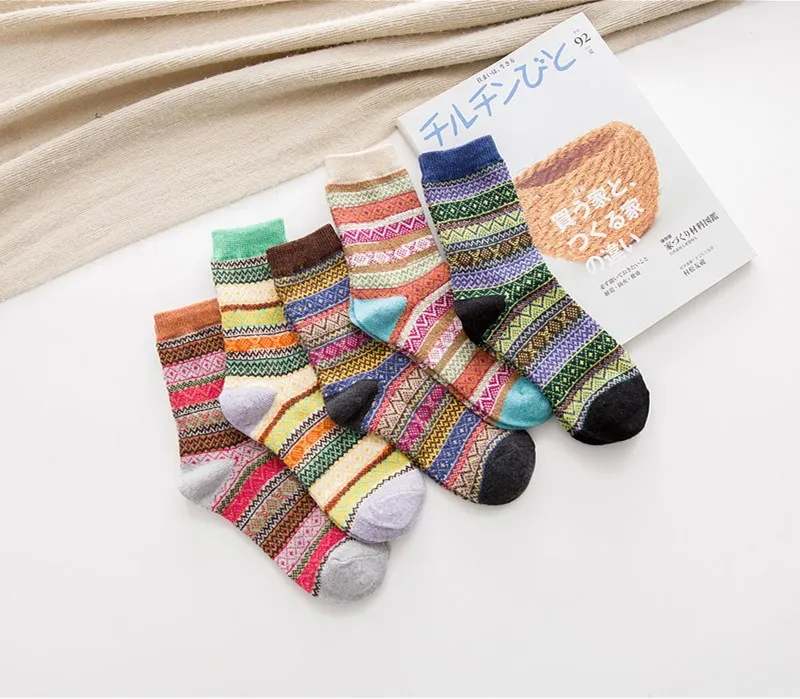 Шерстяные зимние носки в народном стиле с кроликом хипстерские Необычные слепые женские лоферы Роскошные теплые носки из альпаки унисекс 10 пар Harajuku жесткая