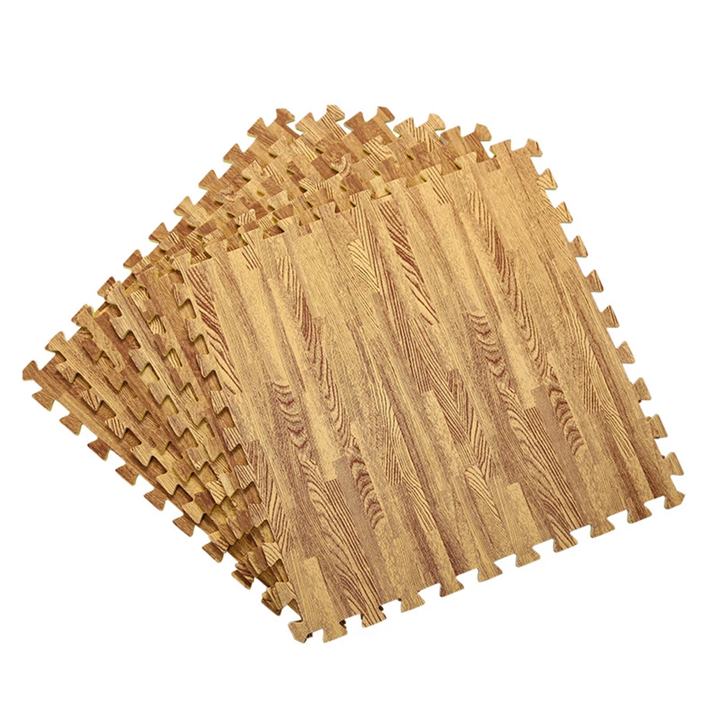 

Eight-day 9pcs Wood Grain Foam Mat Multi Colors Children's Puzzle Mat Baby Playing Interlocking Foam Floor Pad Sets