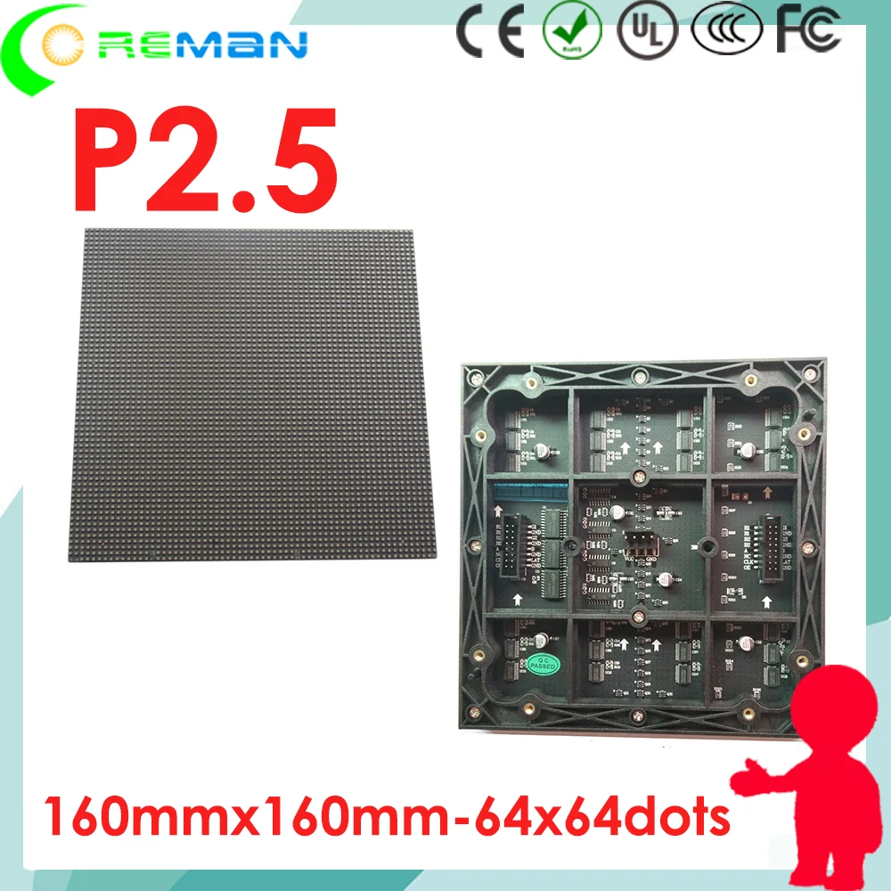 

High quality p2.5 rental screen module led / Epistar Nationstar smd2121 led module p2.5 / 64x64 160mmx160mm rgb module led p2.5
