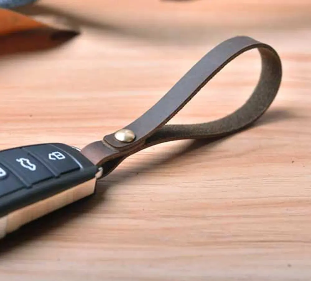 Брелок ручной работы из натуральной кожи с кожаным ремешком|key key|genuine leather keykey |