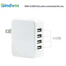 Sindvor USB Зарядное устройство для iPhone samsung huawei Android 4-Порты мобильного телефона Быстрая зарядка для путешествий настенное адаптер США штекер