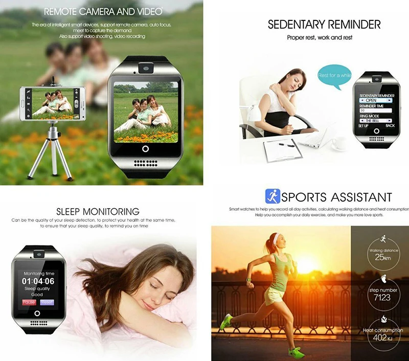 q18 smartwatch watch reloj inteligente relogio Tracker Monitor Blood watches montre smart kids akilli saatler relogios android (9)
