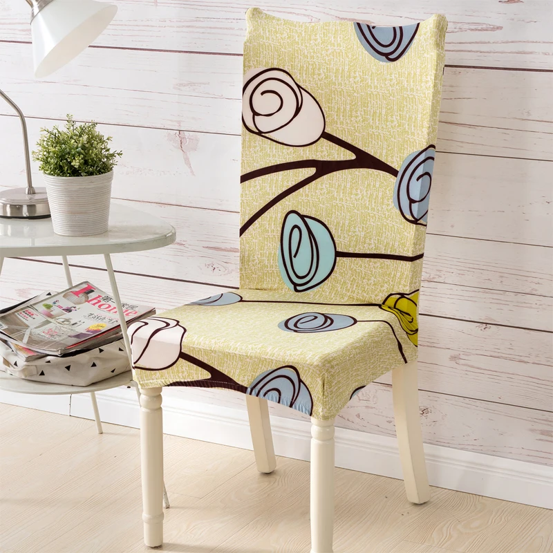 

Chair Covers Spandex Slipcover Modern Removable Anti-dirty Kitchen Seat Case Stretch Chair Cover for Weddings Party Office