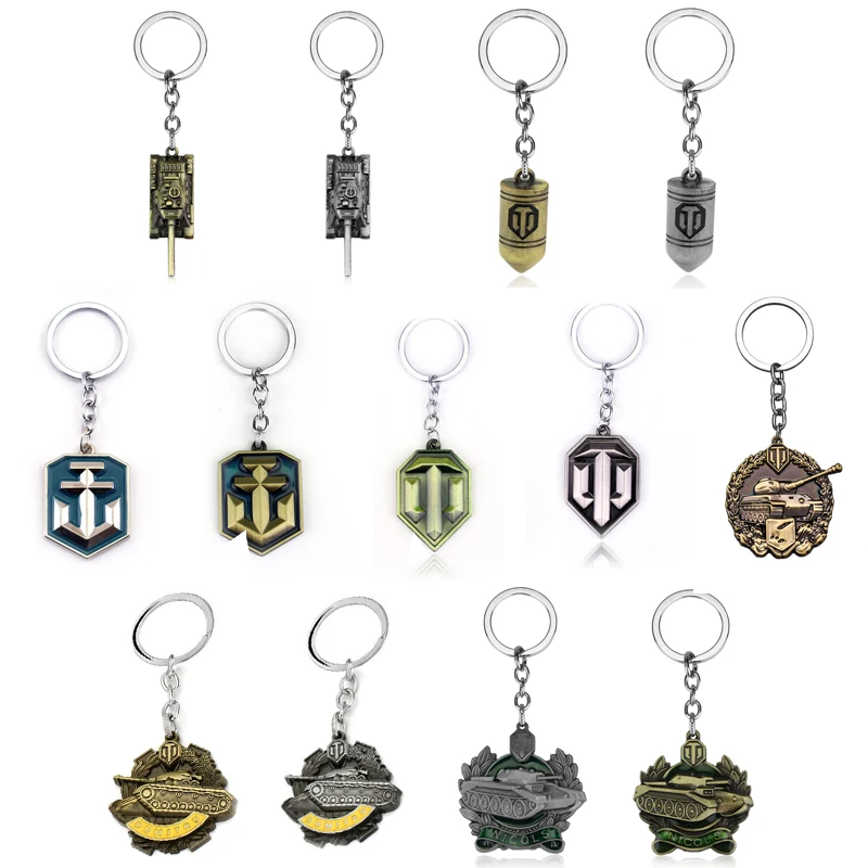 Горячая Распродажа брелок World of Tanks металлический Танк из пуль с подвеской сумка