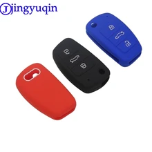 Jingyuqin 10ps 3 przyciski samochód klucz silikonowy Flid składana pokrywa skrzynki pokrywa obudowa pilota dla Audi A1 A3 Q3 Q7 R8 A6L TT etui na klucze