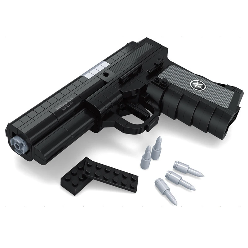 

Funny 327pcs Children's Educational Building Blocks Assembled Plastic Boy Gun Pistol Police Compatible Legoe Toys
