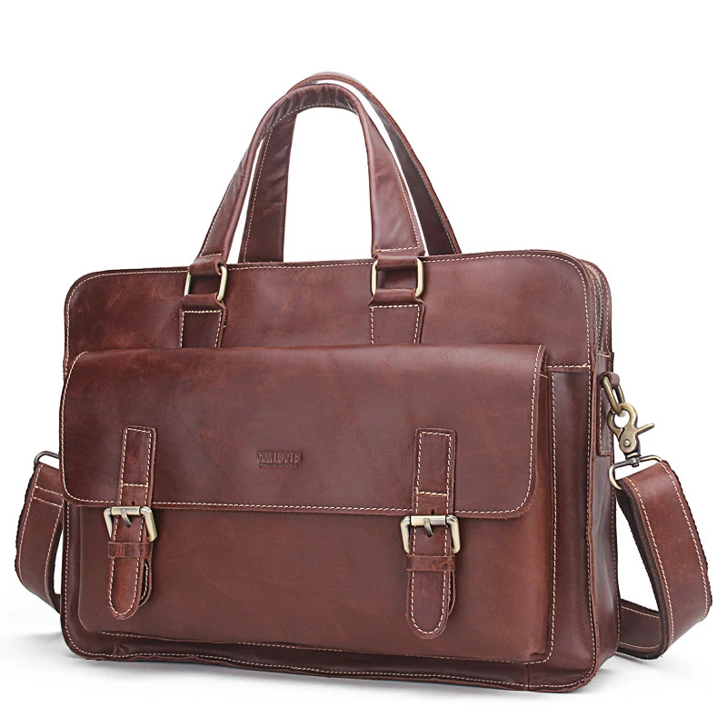 LOEIL Men's leather portable casual business briefcase Fashion single ...