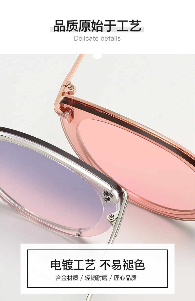 Высококачественные трендовые женские солнцезащитные очки кошачий глаз женские роскошные дизайнерские металлические солнцезащитные очки