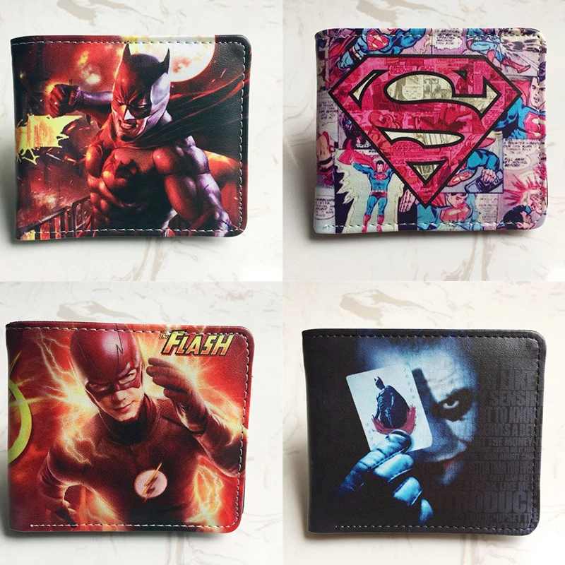 

Batman Superman The Flash Jack Napie Wallet Young Men and Women Short Wallets Fashion DC Cosplay Comics Student Purse Gift