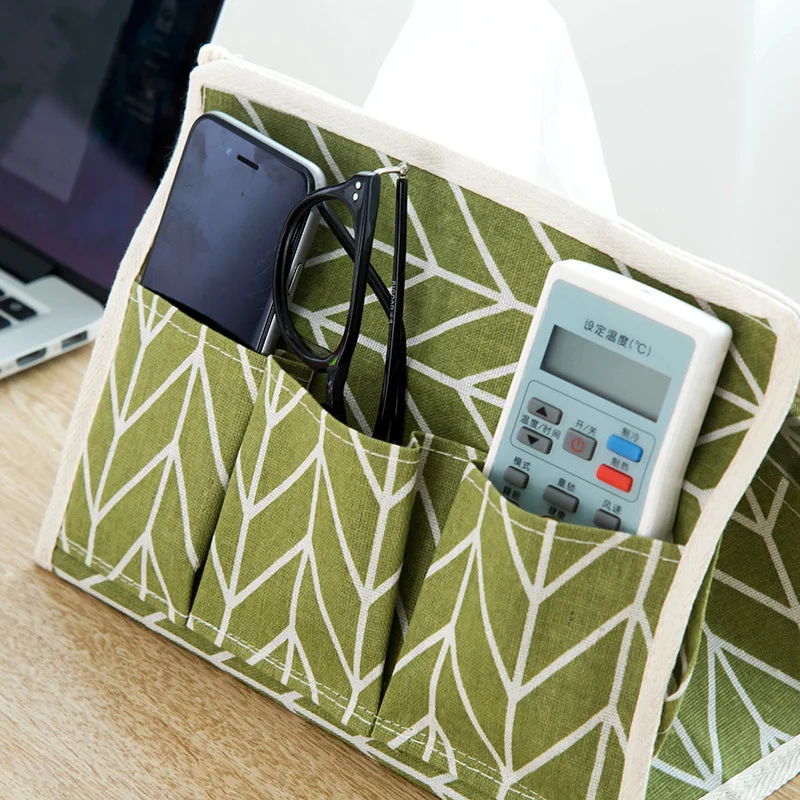 QuickDone-Fabric-Cotton-Tissue-Box-Pen-Remote-Storage-Desk-Organizer-Paper-Napkin-Towel-Holder-Dispenser-Cover-Cases-HG0538 (2)