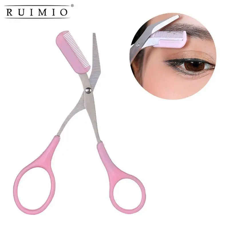 

RUIMIO Stainless Steel Eyebrow Shaping Cut Scissors Comb Hair Remover Beauty Tool Shaver Makeup Tools Hair Grooming Removal