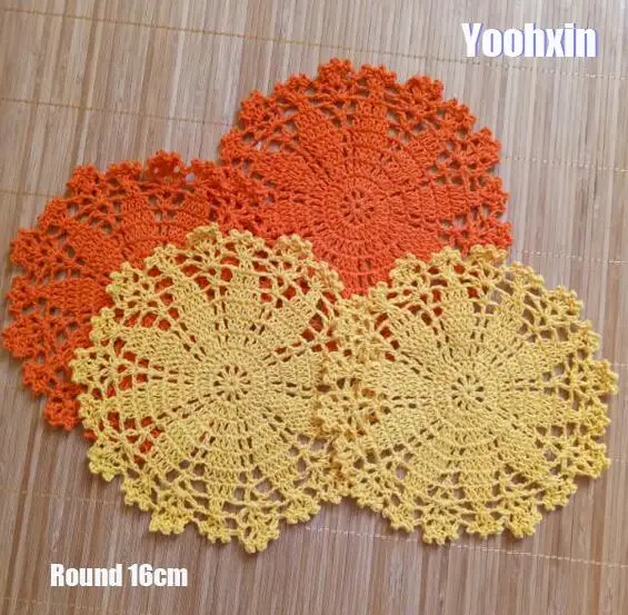 

TOP Round cotton placemat cup coaster mug kitchen Christmas dining table place mat cloth lace Crochet tea coffee doily dish pad