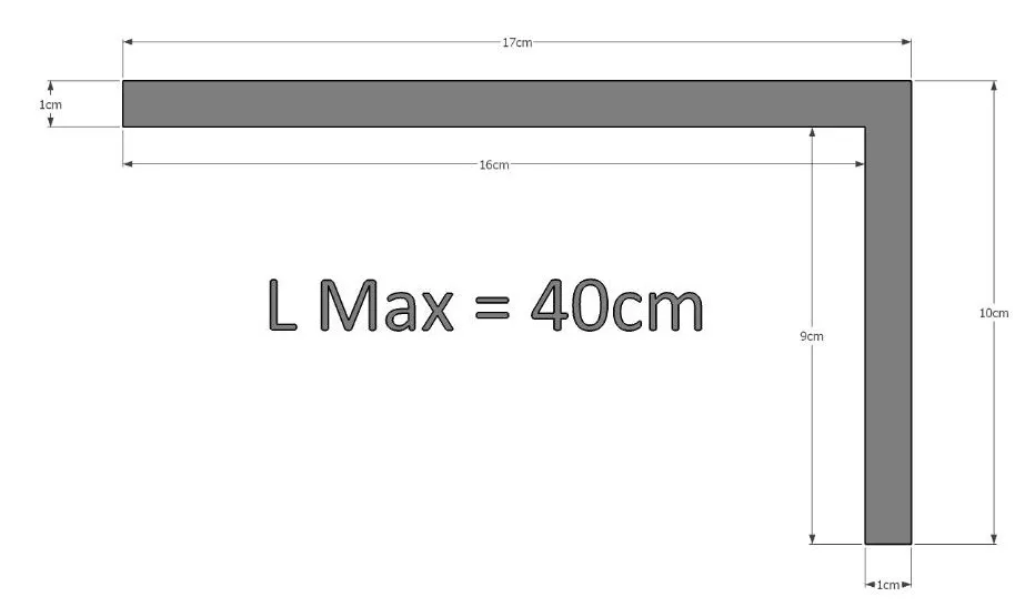 Нестандартная конструкция L ниже W170mm x H100mm x Lmax400mm