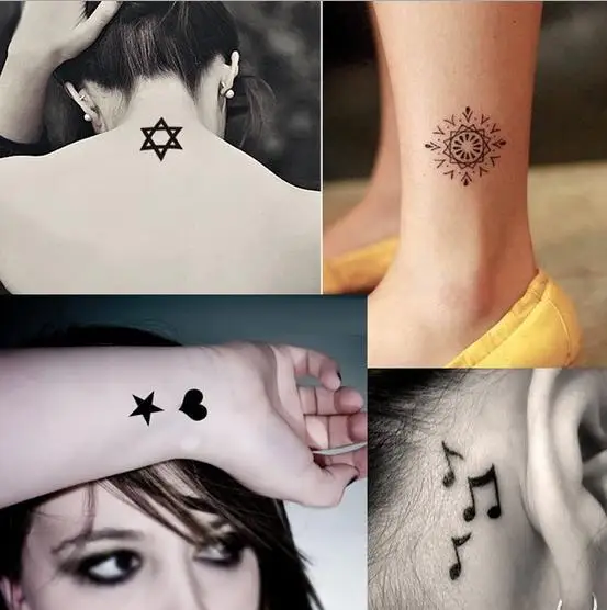 5207 5 De Réduction100 Pièces Hommes Femmes Fleur Temporaire Code à Barres Dragon Oiseau Chat Scorpion Lèvres Paillettes Tatouage Autocollants