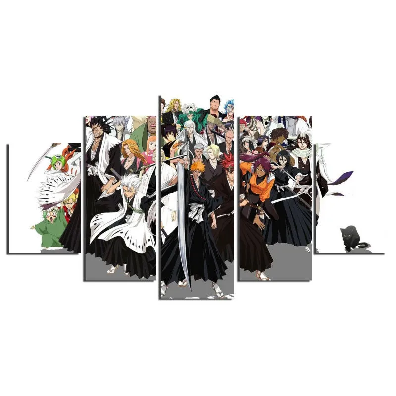 571 48 De Réduction5 Pièces Hd Impression Peinture Dessin Animé Japonais Eau De Javel Image Pour Moderne Décoratif Chambre Salon Maison Mur Art