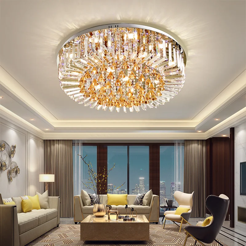 

LED Ceiling Light K9 Crystal Modern Ceiling Lamp Home Indoor Lighting Fixture Warm/Neutral/Cold White 3 Colors Dimmable Control