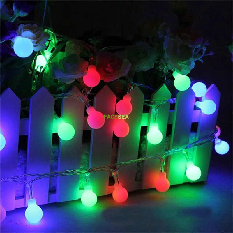 10 m 220 V al aire libre Multicolor LED String Luces de Navidad bola de luz 100 LED Holiday party decoración de la boda Luces LED colorido 10 m 220 V al aire libre Multicolor LED String Luces de Navidad bola de luz 100 LED Holiday party decoración de la boda Luces LED colorido