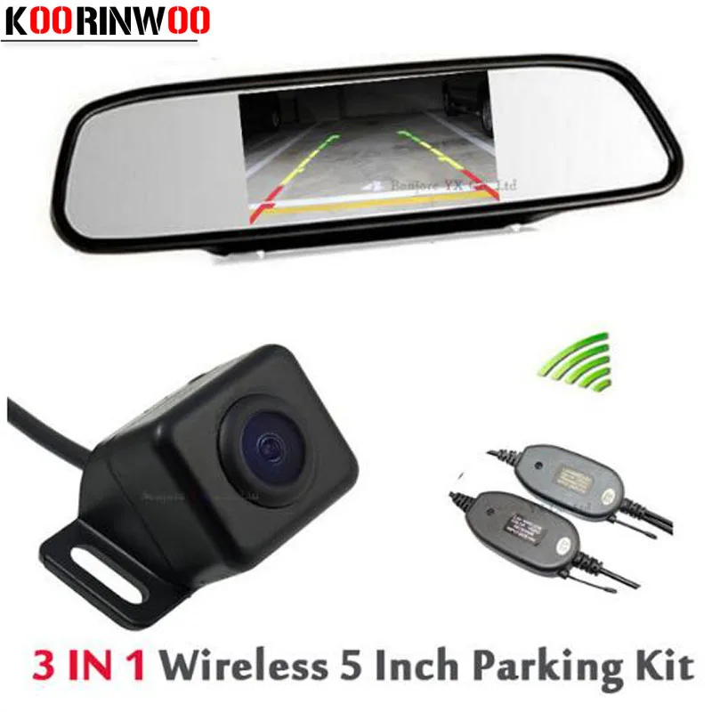 

Genuine KOORINWOO 2017 Wireless Waterproof IP68 Car Rear View Camera Reversing Cam For car 5'' Monitor Mirror Video Input RCA