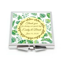 Квадратное серебряное компактное зеркало для кошелька персонализированные свадебные сувениры и подарки на заказ сумочка зеркальное карманное зеркало для макияжа 60 шт