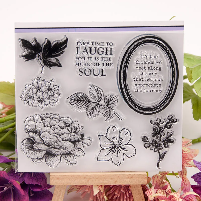 

Flower Perfectly DIY Silicone Clear Stamp for Card Making Decoration and Scrapbooking for Christmas Thanksgiving Gifts
