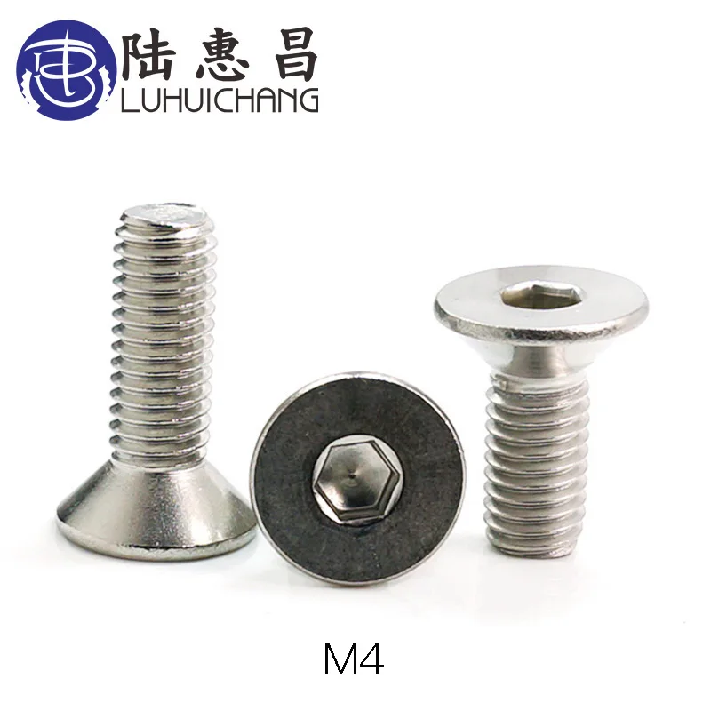 

luhuichang m4 304 stainless steel flat head countersunk head Hex Socket Head Cap Screw