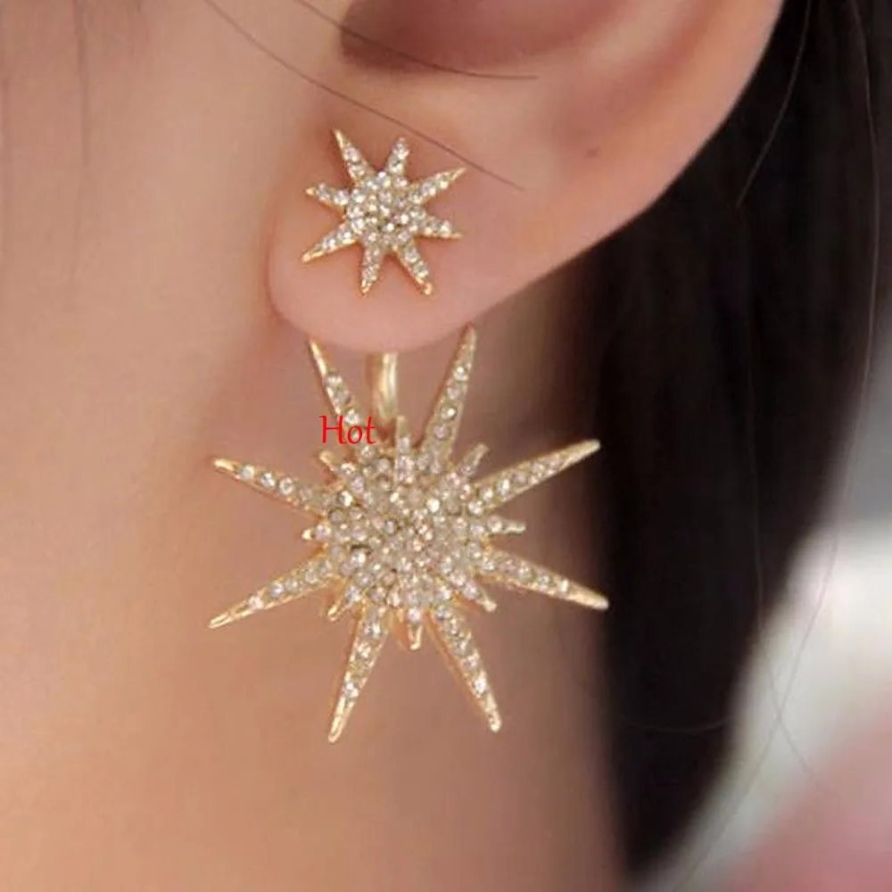 

Crystal Wedding Earrings Women Cute Star Blossoms Earrings Korean Bridal Dangle Earring Charm Fashion Jewelry
