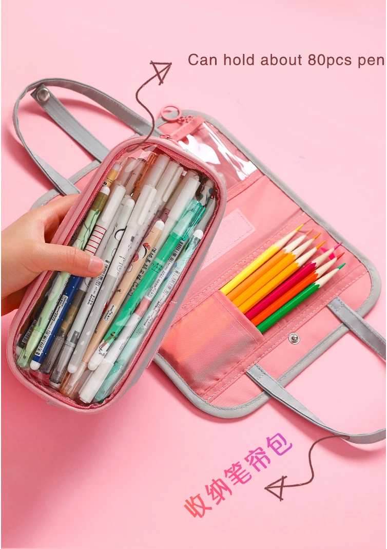 Multifunctional Pencil bag Waterproof oxford choth Detachable Pen bag For School pencil Case Cosmetic case etui wash bag