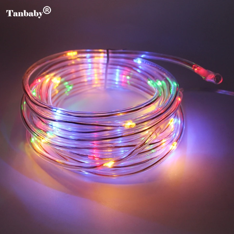 

Tanbaby Waterproof 7M 50Leds Solar Powered LED Rope Tube Copper Wire String Lights for Patio Garden Camping Christmas Wedding