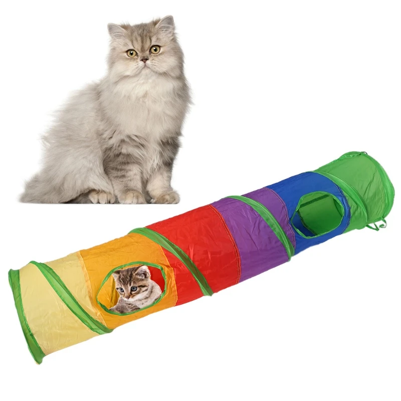 1PC Pet Foldable Tunnel Cat Rabbit Play Tunnel Cat Tunnel With Ball Kitten Cat Toy 120CM Polyester Pet Tunnel Tent