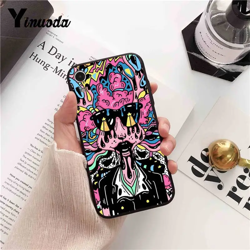 Yinuoda красочная психоделическая футболка силиконовый чехол для iPhone X XS MAX 6 6S 7 7plus 8