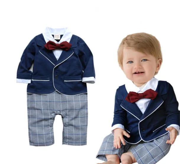 

Newborn Baby Boys Cute Bebe Gentleman Playsuit Romper Long Sleeve Outfit Jersey New born Clothes Playsuit Jumpsuit Clothing