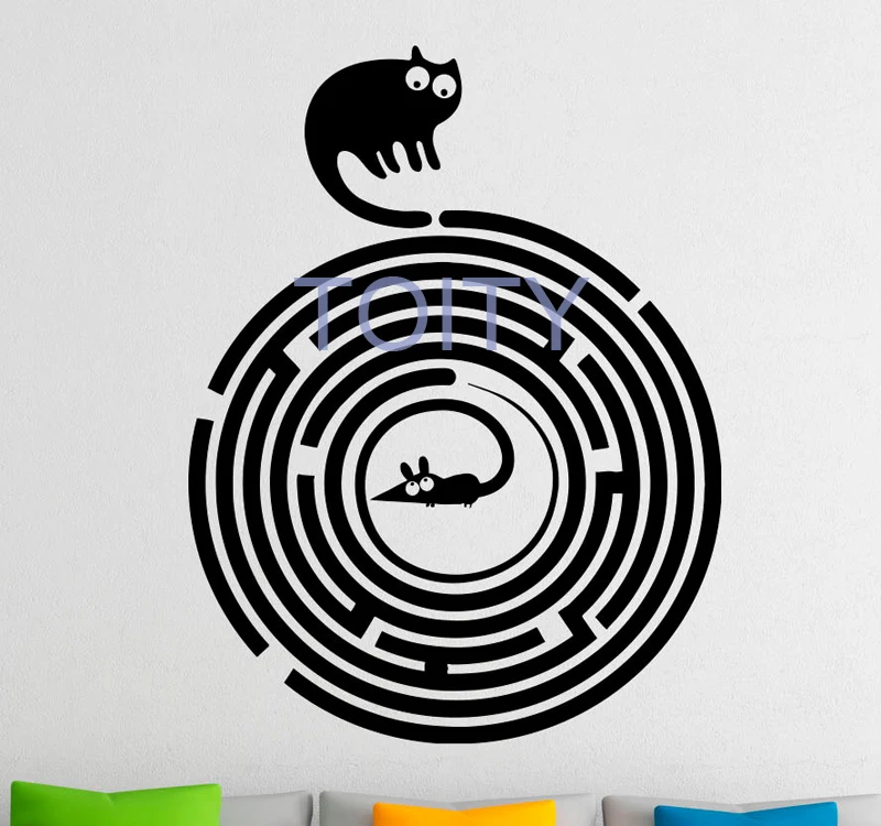 Labyrinth Maze Pattern Vinyl Decal Sticker Bedroom Home Decor Wall Art