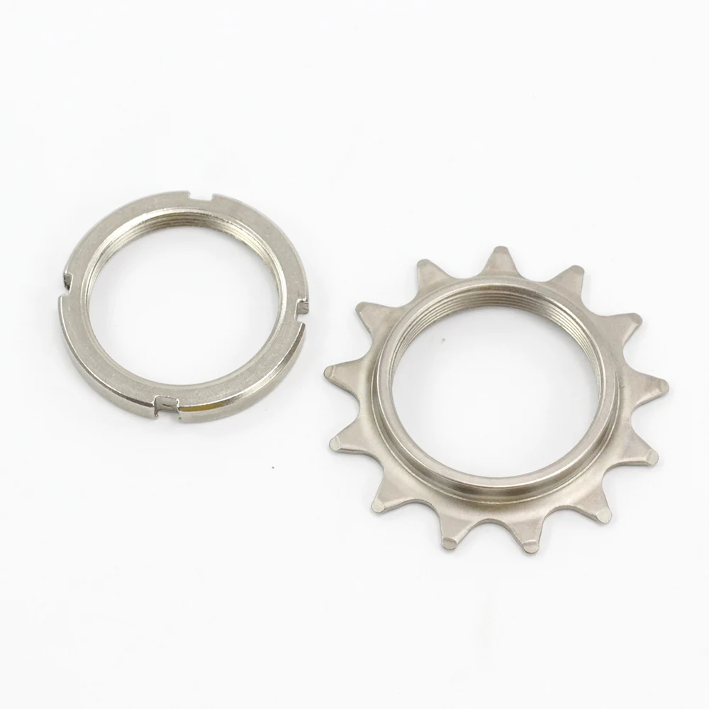 Silver 13T 1//8 Single Speed Fixed Fixie Cog /& Lockring Fixie Track Bike Bicycle