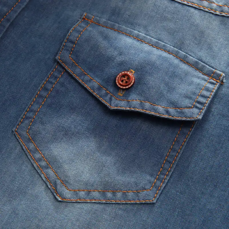 Plus Asian Size L-5XL 6XL 7XL 8XL 100% Denim COTTON Shirt For Men Short Sleeves 2019 Summer Style Fashion Casual Clothing