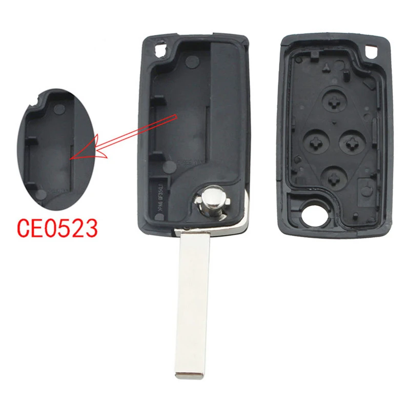 Details about   Uncut Remote Car Key Case Shell Fob For Peugeot 1007 Ciirtoen C8 4 Buttons 