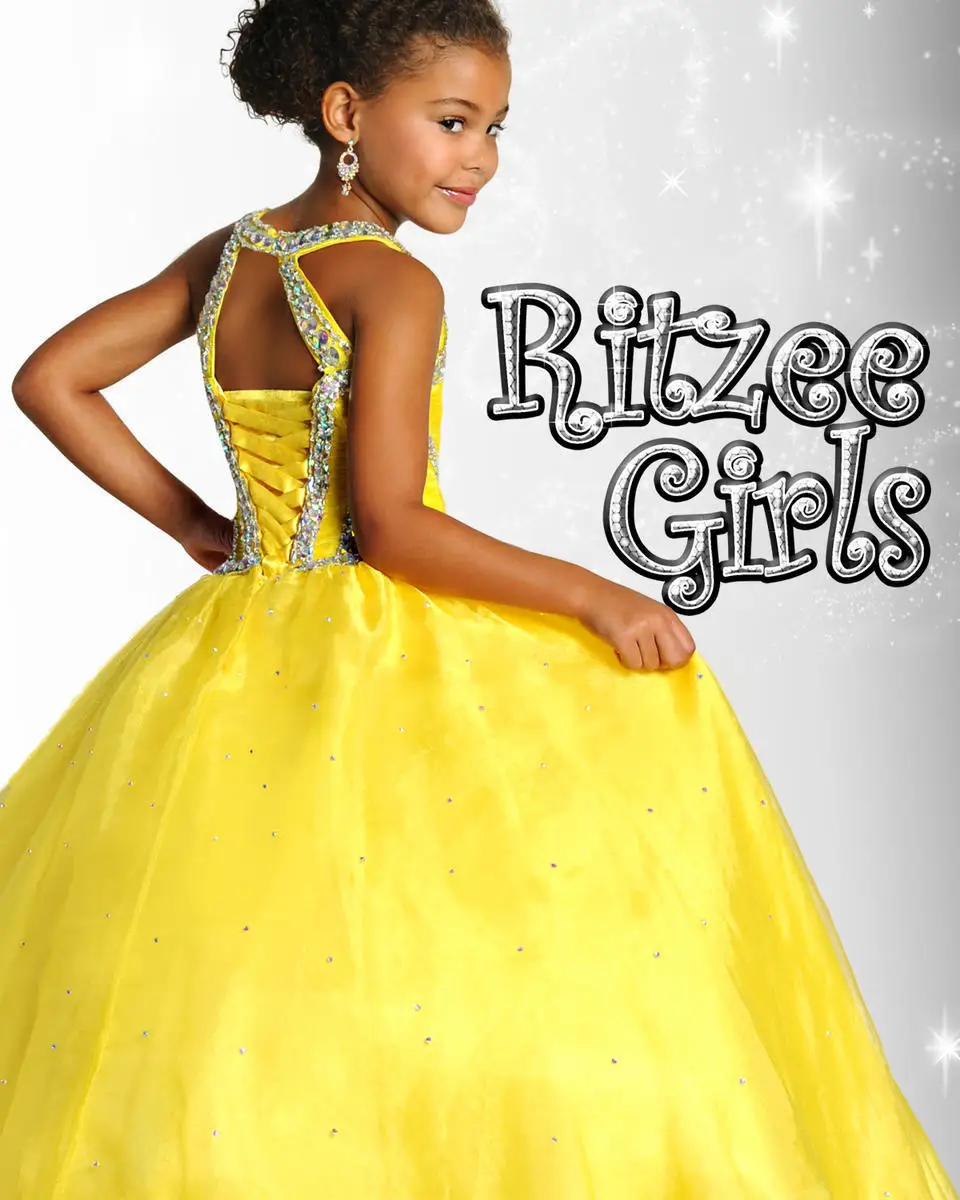 little girl yellow pageant dresses