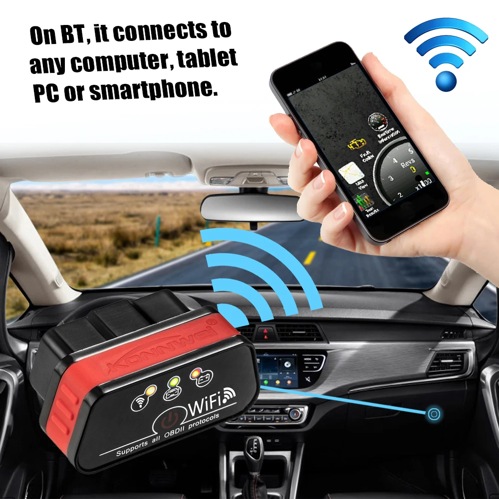 WIFI Automobile Malfunction Diagnostic Instrument Detector Scanner Car