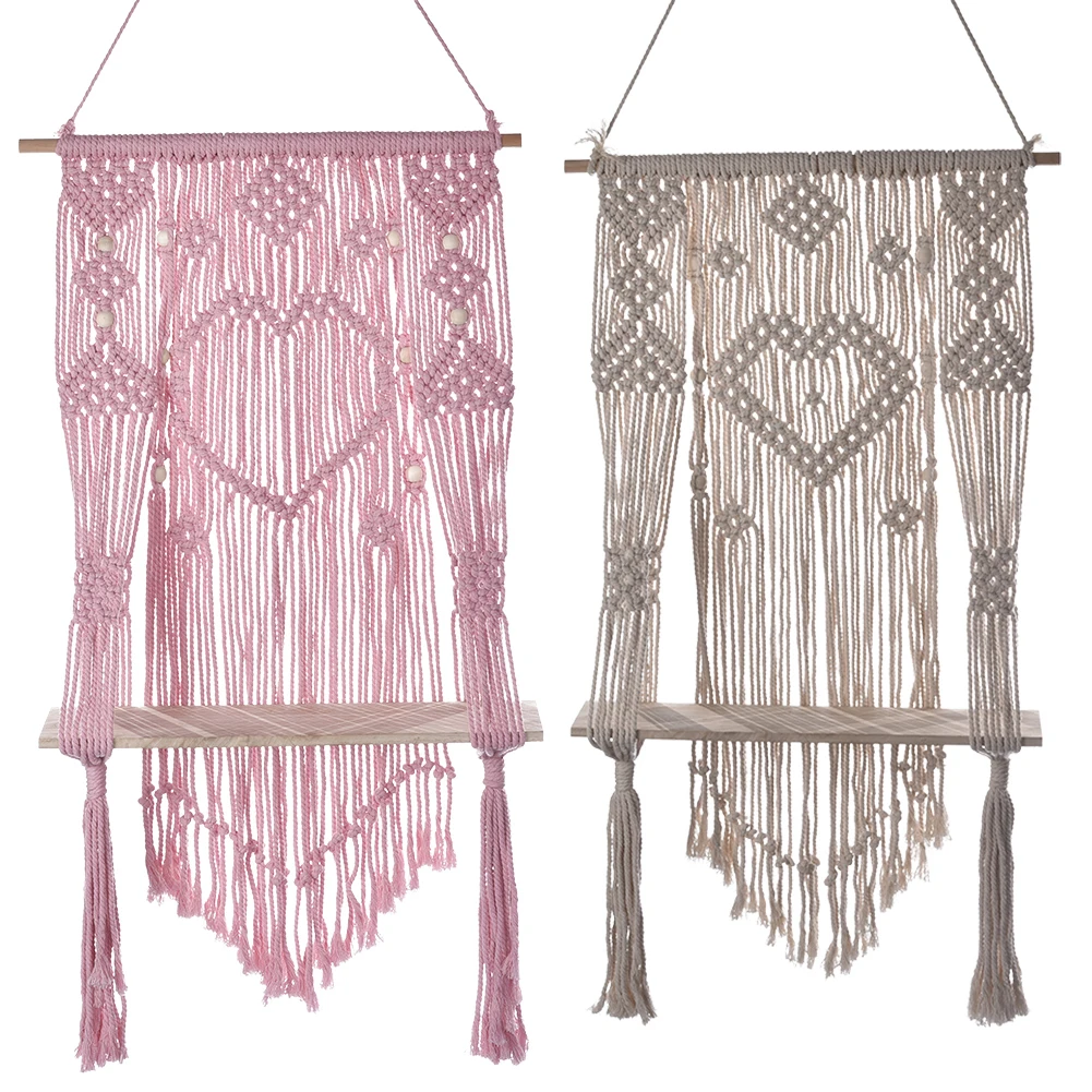 

1 Pcs Hand-knit Home Decoration Ornament Tapestry With Wooden Board