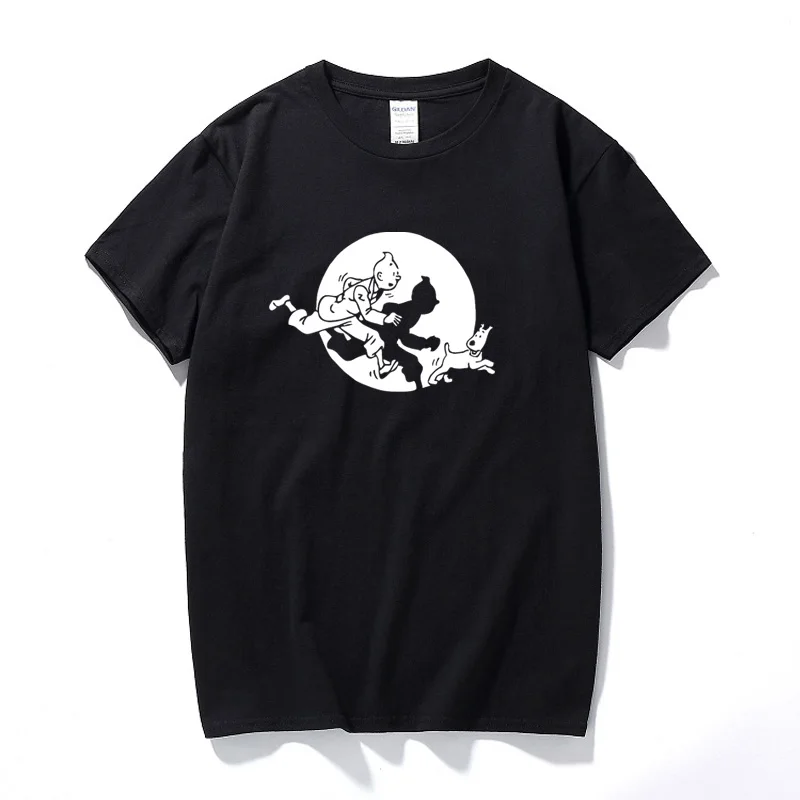 Harajuku Funny Tintin And Snowy Movie Fashion Present Gift Cool Unisex T shirt Top Camisetas hombre T-shirt Men Clothing 2019 Harajuku Funny Tintin And Snowy Movie Fashion Present Gift Cool Unisex T shirt Top Camisetas hombre T-shirt Men Clothing 2019