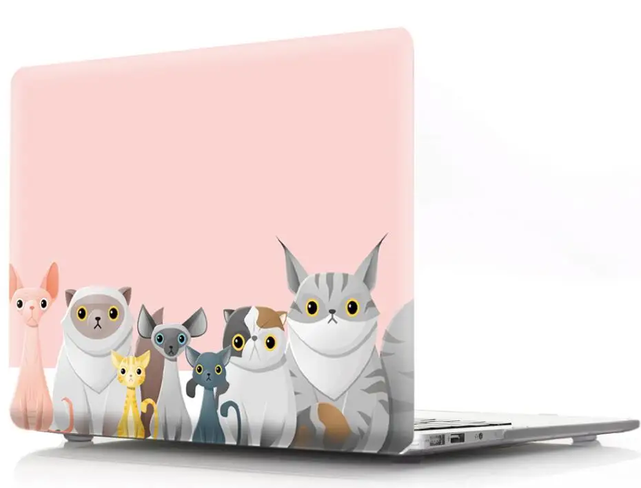 Cute Animal Printed Hard Shell Cover Case For Apple Macbook Air Pro Retina 11 12 13 15 Protective Bag Sleeve for Mac
