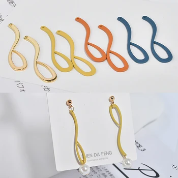 

Newest 50pcs 50*10MM irregular abstract balloon shape spray enamel pendant DIY earrings keychain material accessories charms