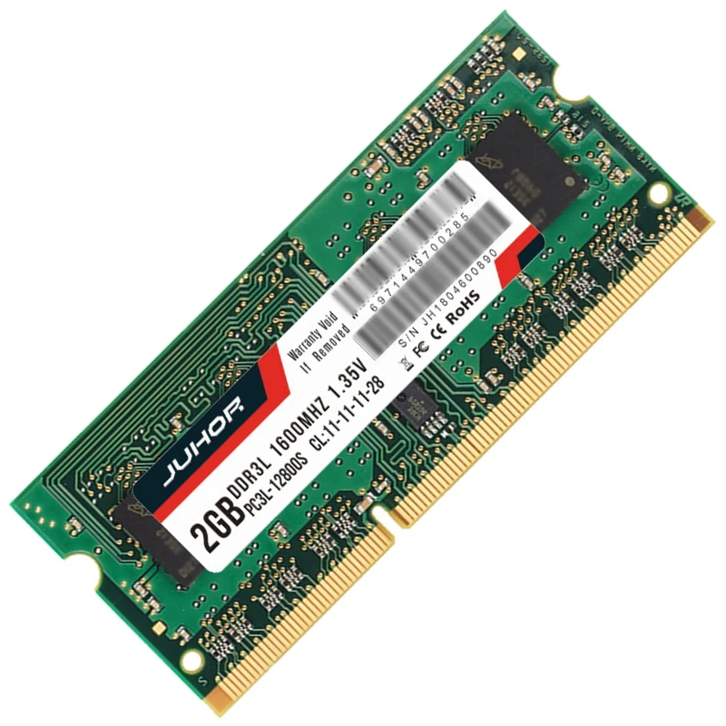 Juhor Ddr3 1600Mhz 1,35 V Низкое напряжение 204 Pin Ram память для ноутбука (2G)