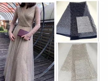 

African Lace Fabric sequins Embroidered Nigerian Laces Fabric Bridal High Quality French Tulle Lace Fabric For Wedding Party