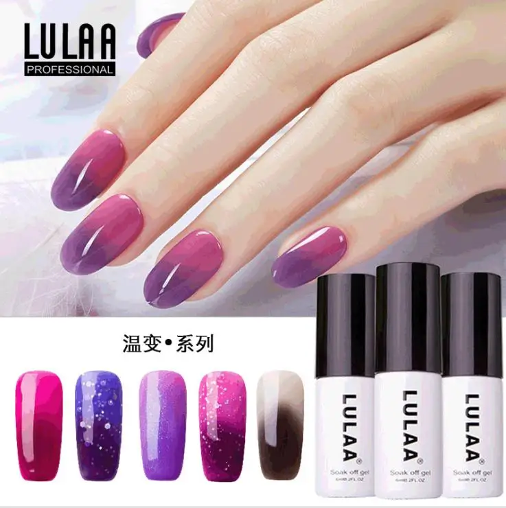 

LULAA 18 Colors Thermal Temperature Change Color Long-Lasting Nail Gel Polish Soak Off UV Chameleon Gel Polish Led Nail Polish
