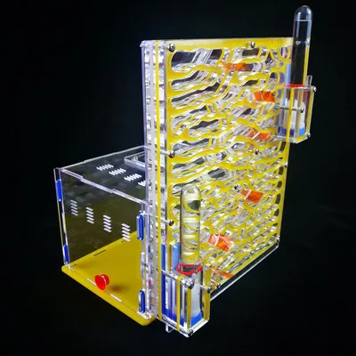Большой D4 Т-образный Муравьиное гнездо обучающая игрушка двойные водонапорные башни Antfarm с площадью кормления акриловый муравейник Biolgy Study Hormiguero - Цвет: yellow curve d4